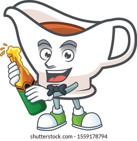 Gravy boat with character mascot shape bring beer