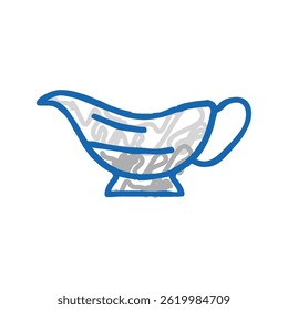 gravy boat doodle icon sketch vector. gravy boat sign. isolated symbol illustration