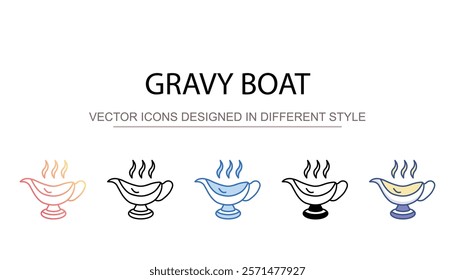 Gravy Boat icon design with white background stock illustration