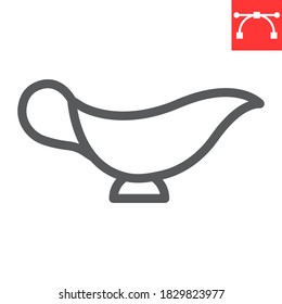 Gravy boat line icon, kitchen and bowl, sauce boat sign vector graphics, editable stroke linear icon, eps 10