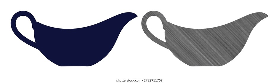 Gravy boat vector illustration. two gravy pourers isolated on white background. flat style design.