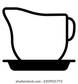 gravy icon with solid line style base. Suitable for website design, logo, app, ui and etc.