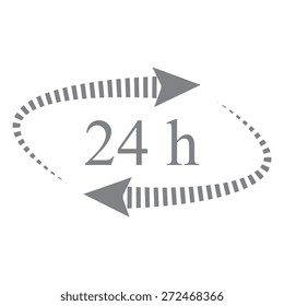 Gray 24 hours - vector icon, flat design