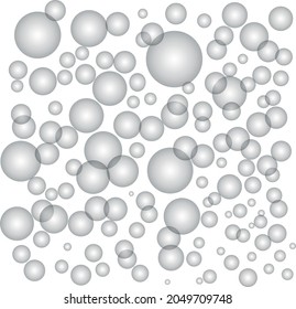 Fondo 3D gris con bolas volumétricas para la cubierta. Plantilla de diseño de textura blanca con un patrón abstracto moderno. 