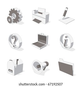 gray 3D icon set 02