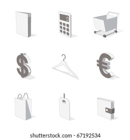 gray 3D icon set 06
