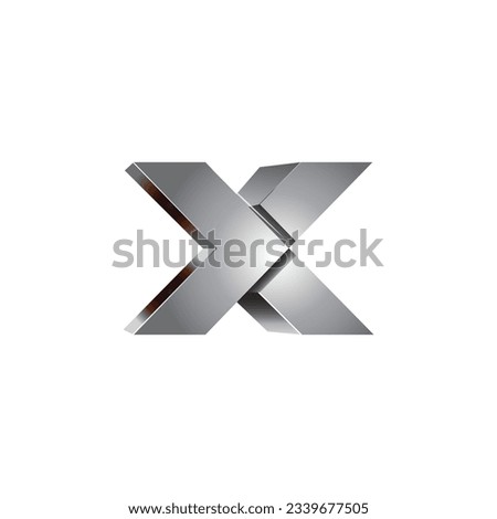Gray 3D Letter X Logo Vector Designs Template. 3D Letter X in circle logo design. black and dark orange color concept template. impossible geometry stars 3D technology startups, creative agencies.