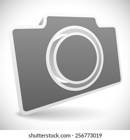 Gray 3d Photo Camera Icon