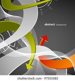 Gray abstract background with bright and white elements