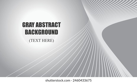 Fondo abstracto gris con la ilustración de la Imagen del Vector de la línea de la curva para el telón de fondo o Fondo de pantalla 