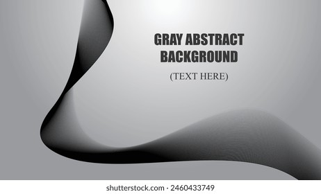 Fondo abstracto gris con la ilustración de la Imagen del Vector de la línea de la curva para el telón de fondo o Fondo de pantalla 