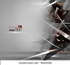 Gray  Abstract background of digital technologies