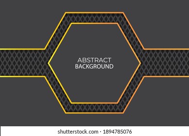 Gray abstract background and hexagon frame in the center. Great vector for computers, laptops, smartphones, banners, flyers, business, social media etc.