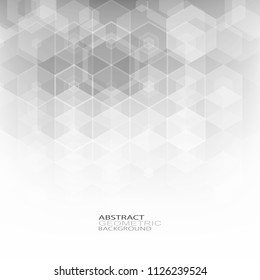 Gray abstract background .Hexagons  transparent.Geometric vector background.