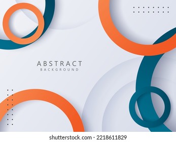 gray abstract background with modern orange and blue circle shapes