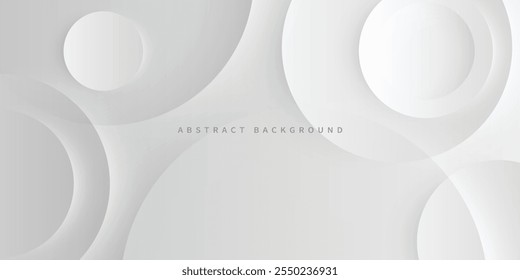 gray abstract background with realistic 3d circle pattern