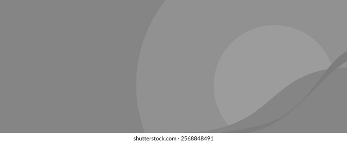 Gray abstract background with smooth curves. The background features a gray color scheme and a soft, flowing texture. Wave background vector. Gray background.