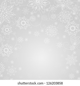 gray abstract background with snowflake and freezing
