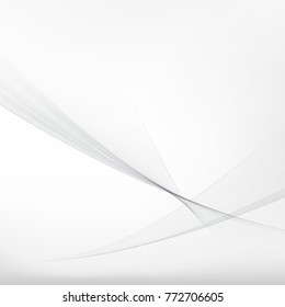 Gray abstract background with Transparent wavy lines