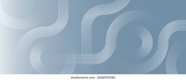 Gray abstract background with white circle lines. Geometric line design. Minimal line pattern. Modern futuristic concept.