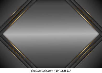 Gray abstract background, yellow arrows on gray metal with free space design. Modern vector background