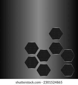 Gray Abstract banner background with hexagonal effect