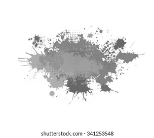 gray abstract blur of ink spots. Vector