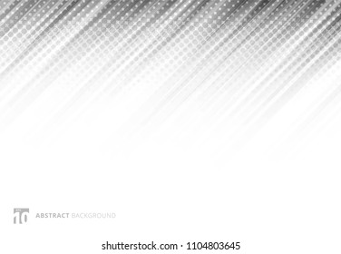 Gray abstract diagonal lines background technology with halftone on white background. Vector illustration