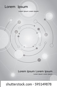Gray abstract Flyer brochure design vector template with white background in size a4