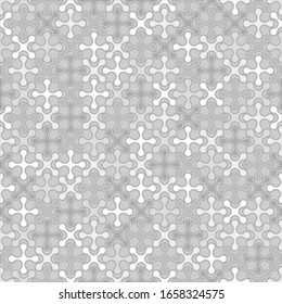 gray abstract geometric shapes. vector seamless pattern. simple white repetitive background. textile continuous print. wrapping paper. endless design element