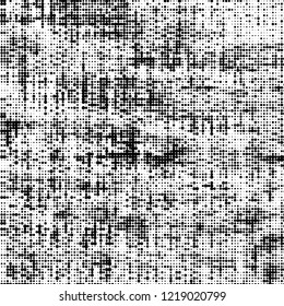 Gray abstract halftone from raster dots on a white background