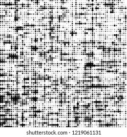 Gray abstract halftone from raster dots on a white background