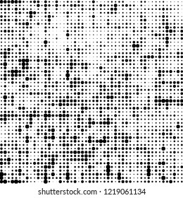 Gray abstract halftone from raster dots on a white background