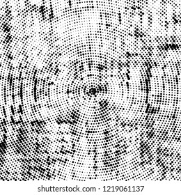 Gray abstract halftone from raster dots on a white background