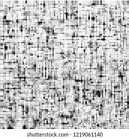 Gray abstract halftone from raster dots on a white background