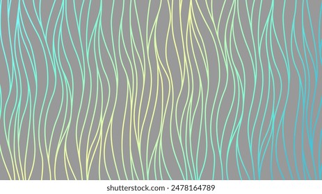 Gray abstract horizontal background with neon color holographic wavy pattern.
Trendy wallpaper of modern design for flyers, websites, covers, brochures, presentations, banners. Vector EPS10
