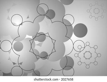 Gray abstract scientific bubbles illustration
