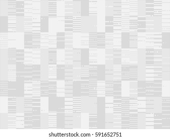 Gray abstract seamless stroke pixel degraded background. Vector motion pattern from mixed strokes and rectangles