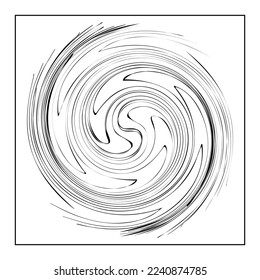 La espiral gris abstracta se balancea sobre fondo blanco. Diseño gráfico de moda. Textura moderna y elegante. Plantilla monocroma para impresiones, textiles, envoltura, papel pintado, banner, negocios. Ilustración del vector