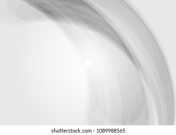 Gray abstract template for card or banner. Metal Background with waves and reflections. Business , silver, illustration. Illustration of abstract background with a metallic element