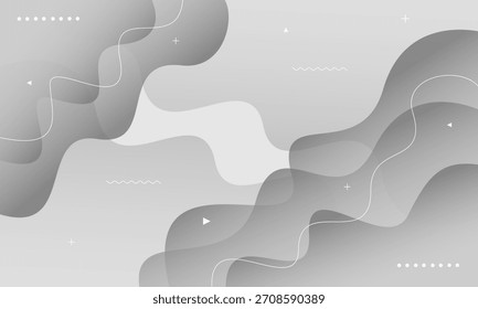Fondo abstracto gris de la onda, composición moderna de ondas dinámicas que fluyen. Conveniente para el cartel, tarjeta, Anuncio, telón de fondo, folleto, cubierta, Fondo de pantalla, volante. Diseño de Vector