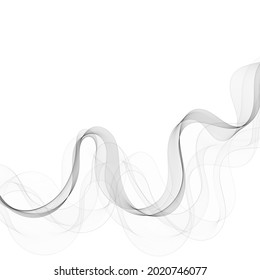 Gray abstract wave. Decor element
