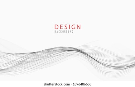 
Gray abstract wave flow from dots Abstract background with dynamic wave Big data