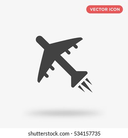 Gray air plane icon illustration isolated vector sign symbol