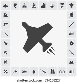 Gray air plane icon illustration isolated vector sign symbol