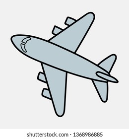 Gray Airplane Icon