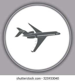 Gray Airplane Icon