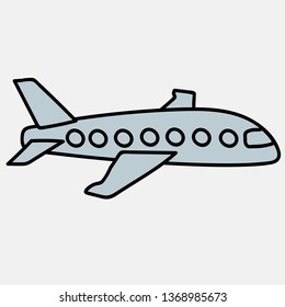 Gray Airplane Icon / Illustration