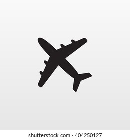 Gray airplane icon isolated. Modern flat pictogram, business, marketing, internet concept. Trendy Simple vector air plane symbol for web site design or button to mobile app. Logo illustration.