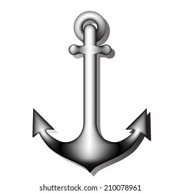 Gray anchor with shadow